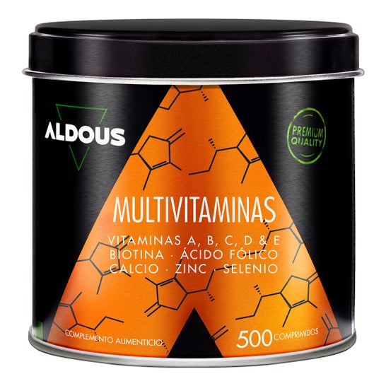 Aldous Bio Multivitaminas C D E a B Biotina Calcio Zinc 500 comp