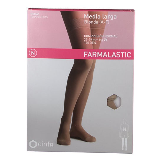 Farmalastic Medias Largas Compresión Normal Color Camel T-G 1 Par