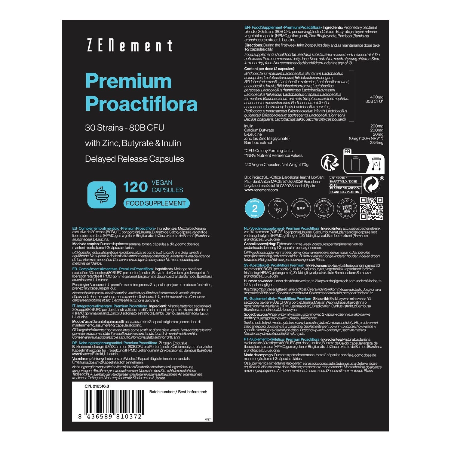 Zenement Premium Proactiflora 120 vcaps