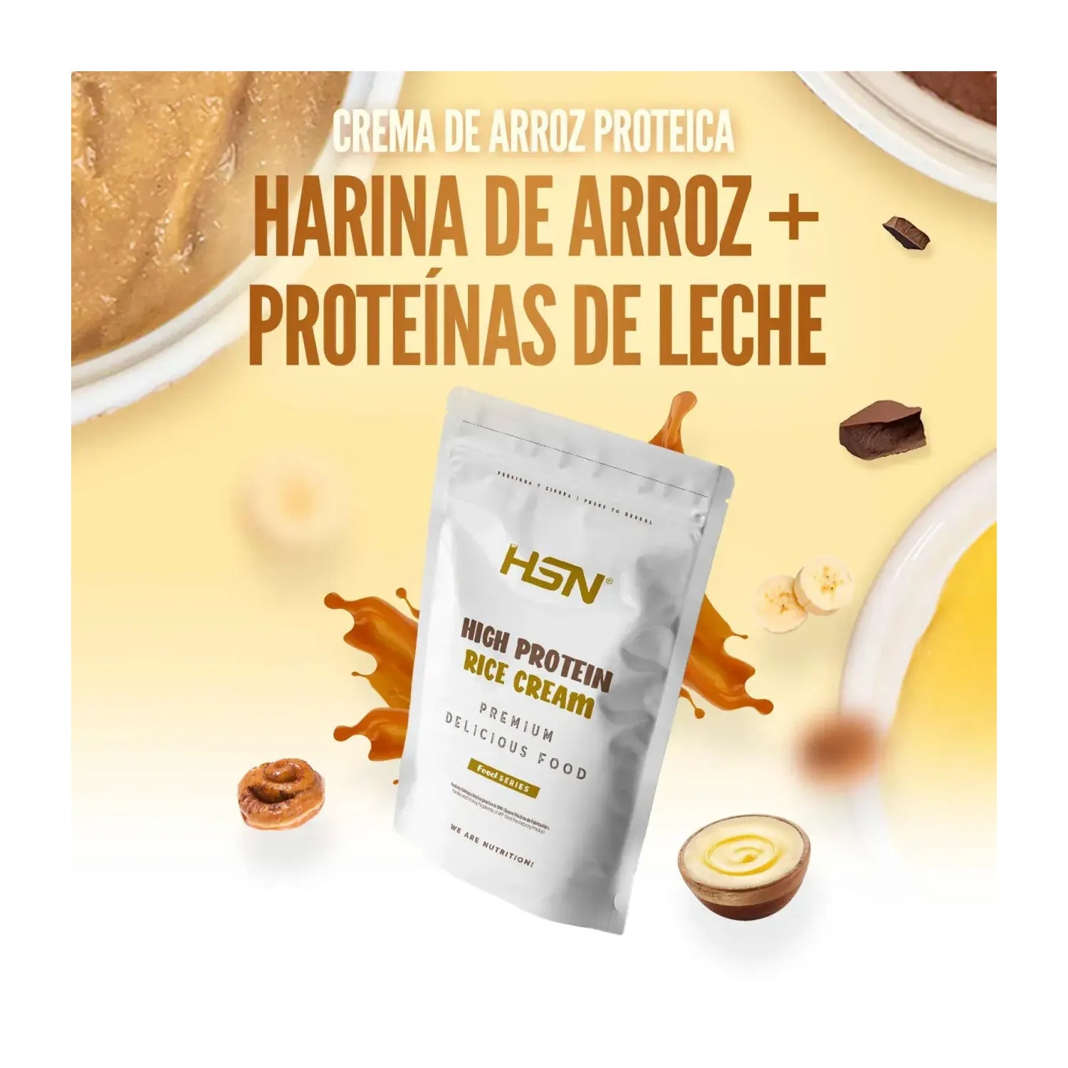 HSN Crema de Arroz Proteica Chocolate y Cacahuete 500g