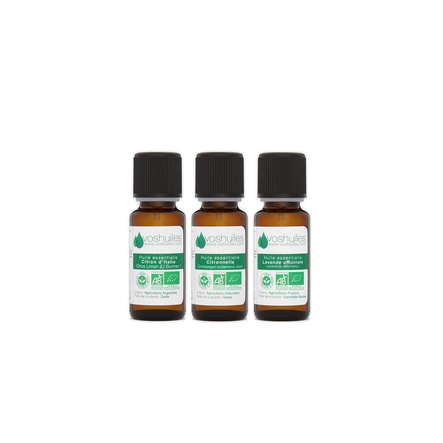 Voshuiles Kit Verano Aceites Esenciales BIO 3x10 ml