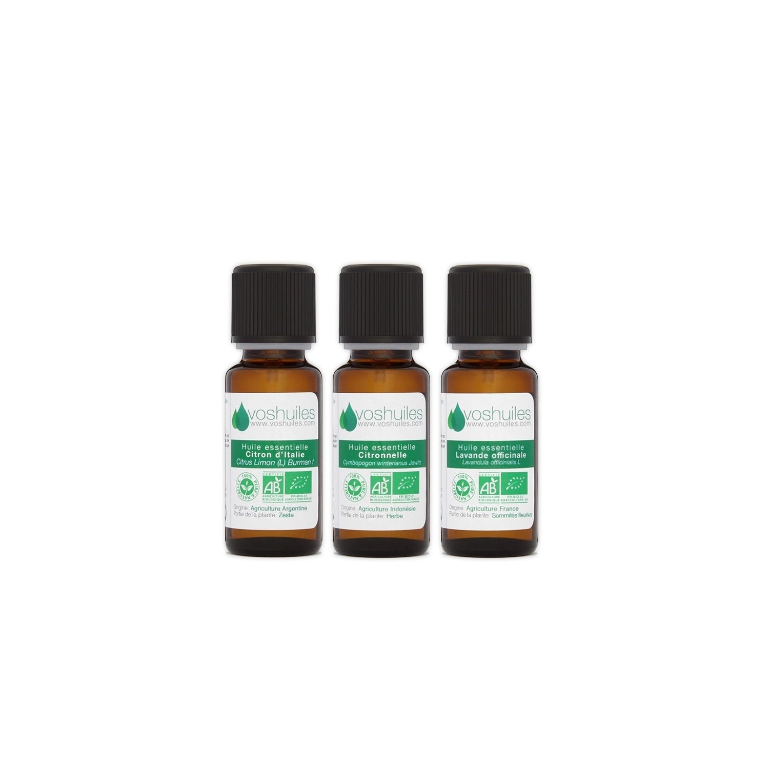 Voshuiles Kit Verano Aceites Esenciales BIO 3x10 ml