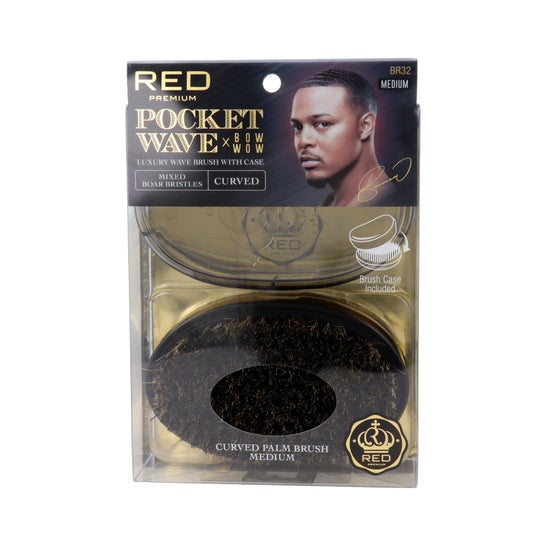 Red By Kiss Primium Pocket Wave Boar Brush Medium 1 ud