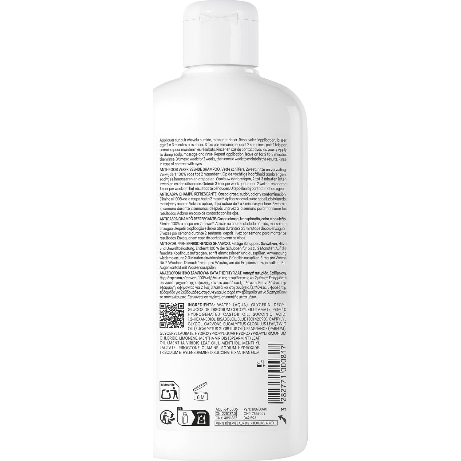 Ducray Kelual Squanorm Champú Refrescante Anticaspa 400 ml