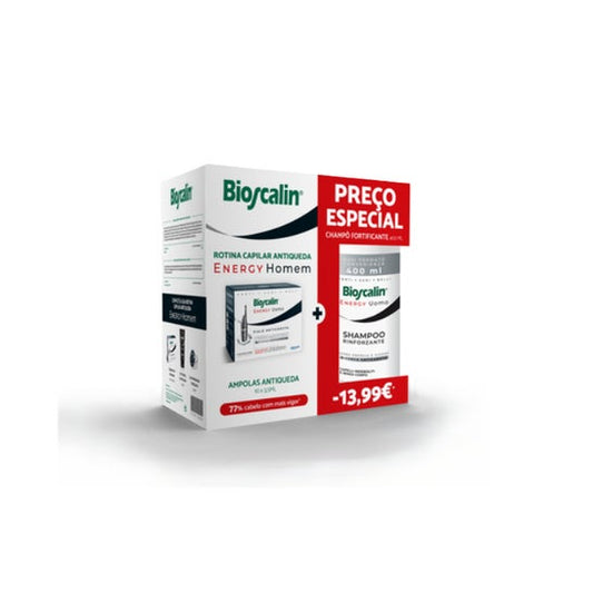 Bioscalin Pack Energy Hombre Ampollas Anticaída 10uds + Champú 400ml