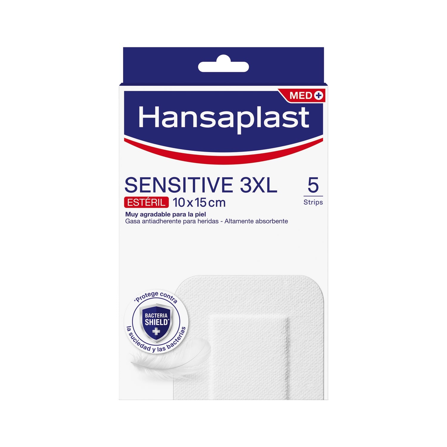 Hansaplast Med+ Sensitive 3XL Apósito 10x15cm 5uds