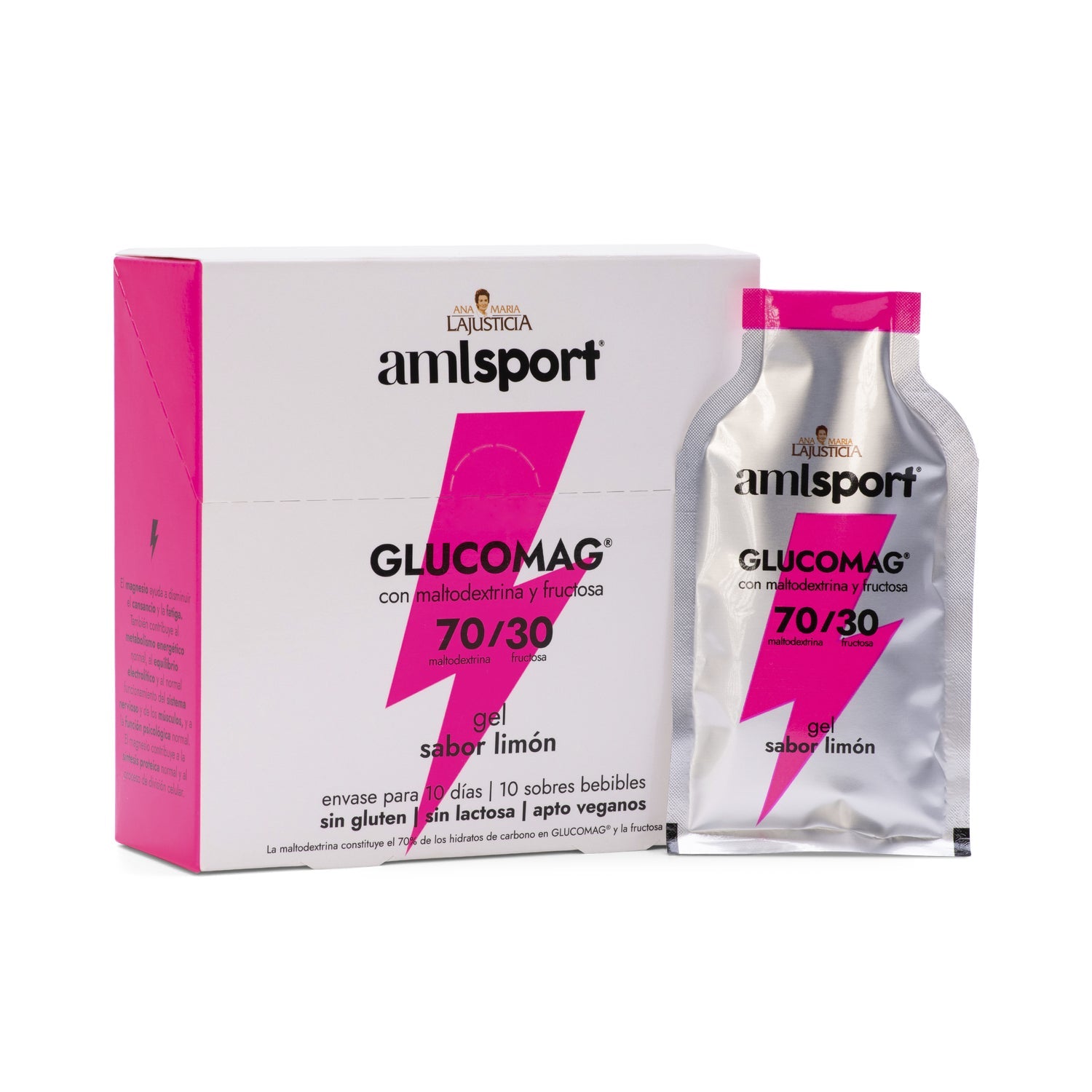 AmlSport Glucomag 70/30 Gel Sabor Limón 10x30ml