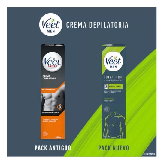 Veet Men Total Pro Crema Depilatoria Piel Normal 200ml