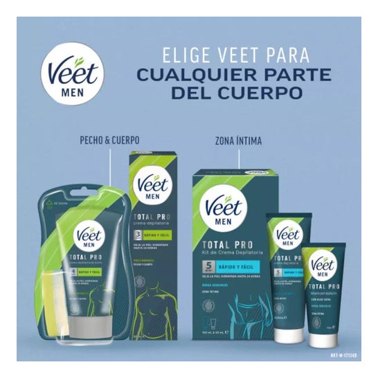 Veet Men Total Pro Crema Depilatoria Piel Normal 200ml