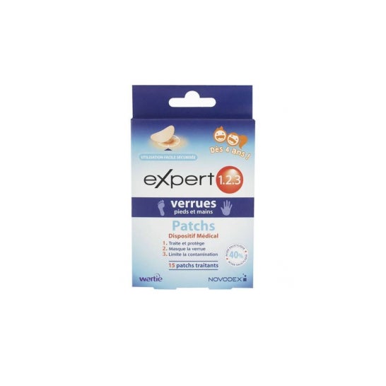 Novodex Expert 1 2 3 Verrugas Parches Para Pies y Manos 15uds