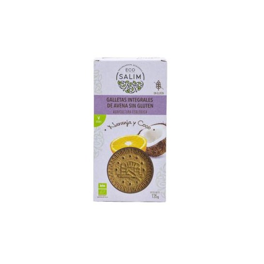 Eco-Salim galletas de Avena Naranja Coco Bio Sin gluten 135 g
