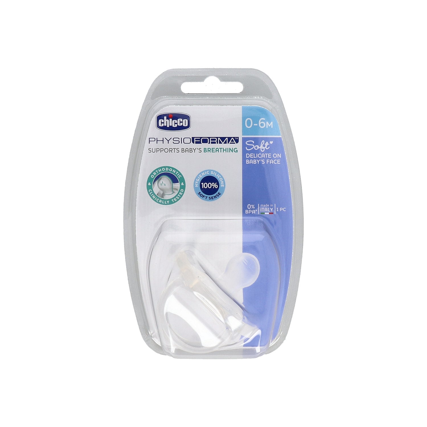 Chicco® Physiosoft chupete silicona todogoma anatómico 0M+ 1ud