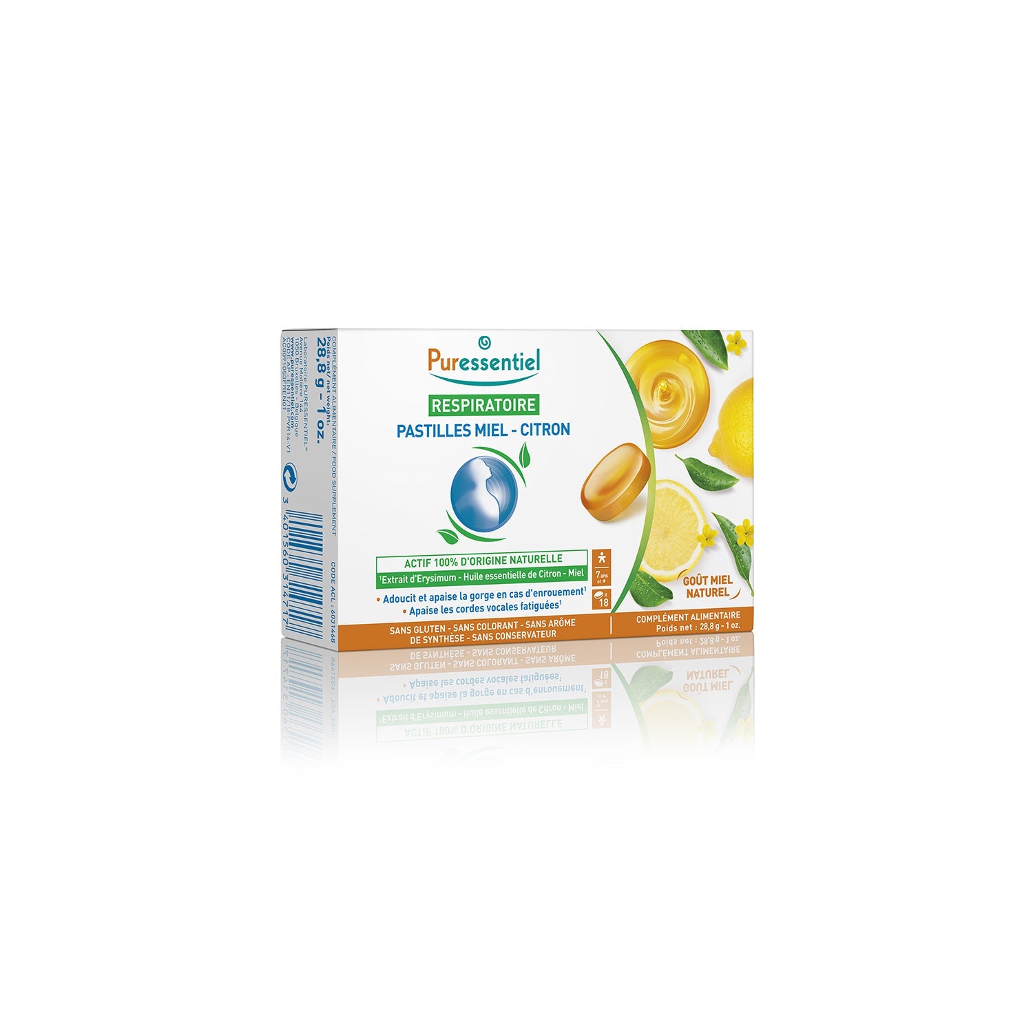 Puressentiel garganta Miel Limón pastillas 18uds