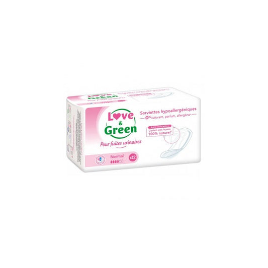 Love & Green Toallas Hipoalergénicas Incontinencia Normal 12uds