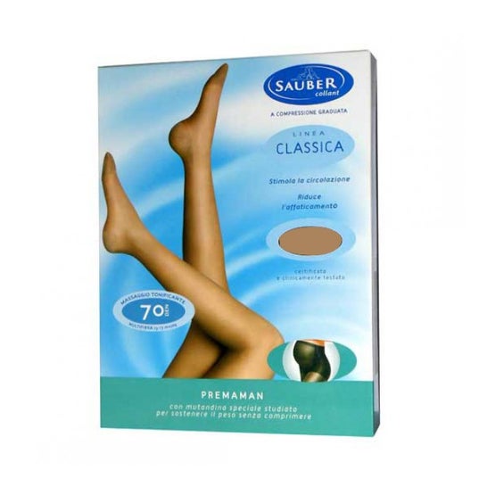 Sauber Classic Pantimedia Maternidad 70den Beige Talla 4 1ud