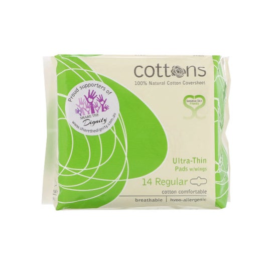 Cottons compresa ultrafina con alas absorción regular 14uds