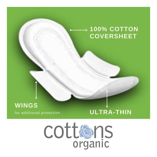 Cottons compresa ultrafina con alas absorción regular 14uds