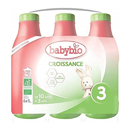 BabyBio Leche Líquida de Crecimiento 3 Orgánica 6x1L