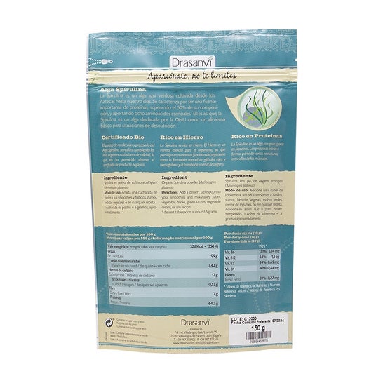 Alga Espirulina Bio Super Alimentos Drasanvi 150g