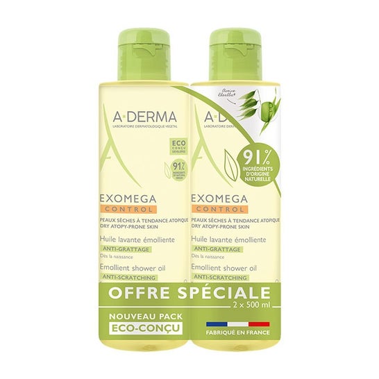 A-Derma Exomega Control Aceite Limpiador Emoliente 2x500ml