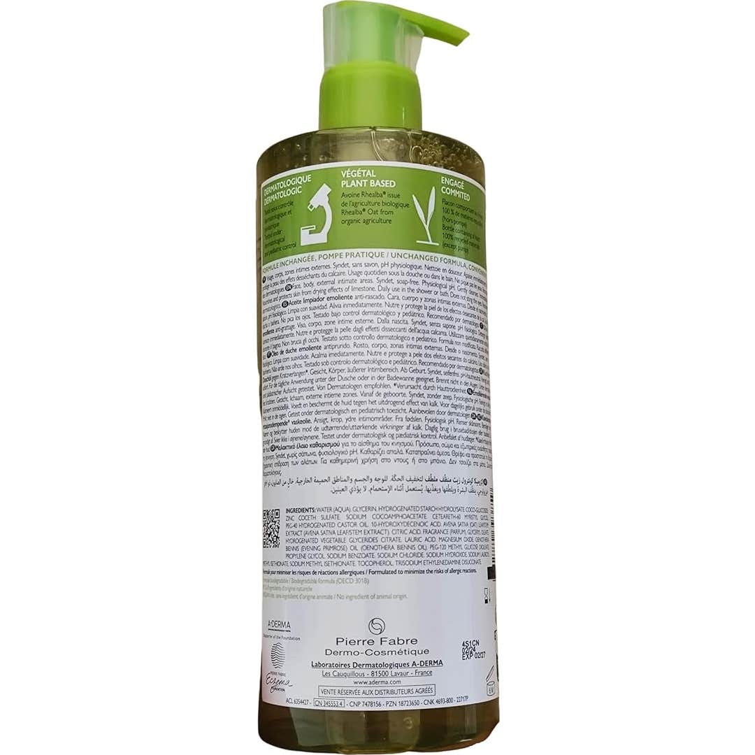 A-Derma Exomega Control Aceite Limpiador Emoliente 2x500ml