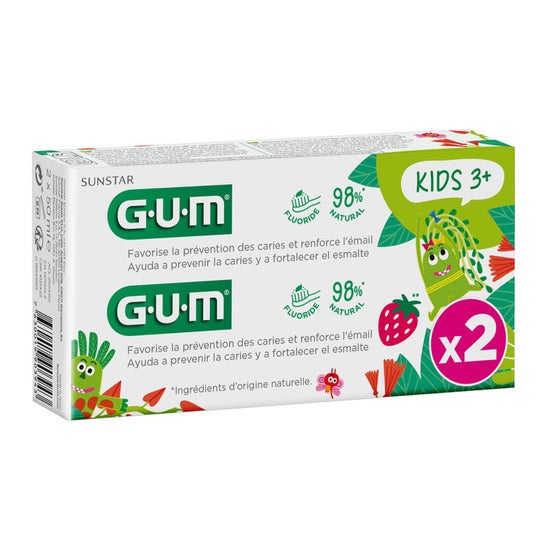 Gum Kids Gel Dentífrico 3+ años 2x50ml