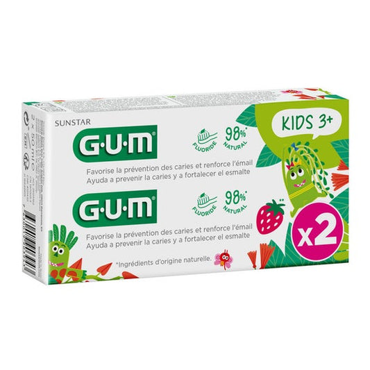 Gum Kids Gel Dentífrico 3+ años 2x50ml