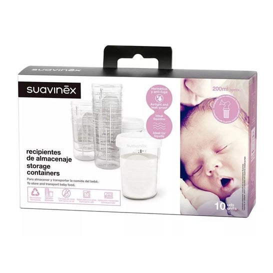 Suavinex Tarros de Almacenaje de Leche Materna con Rosca 10u