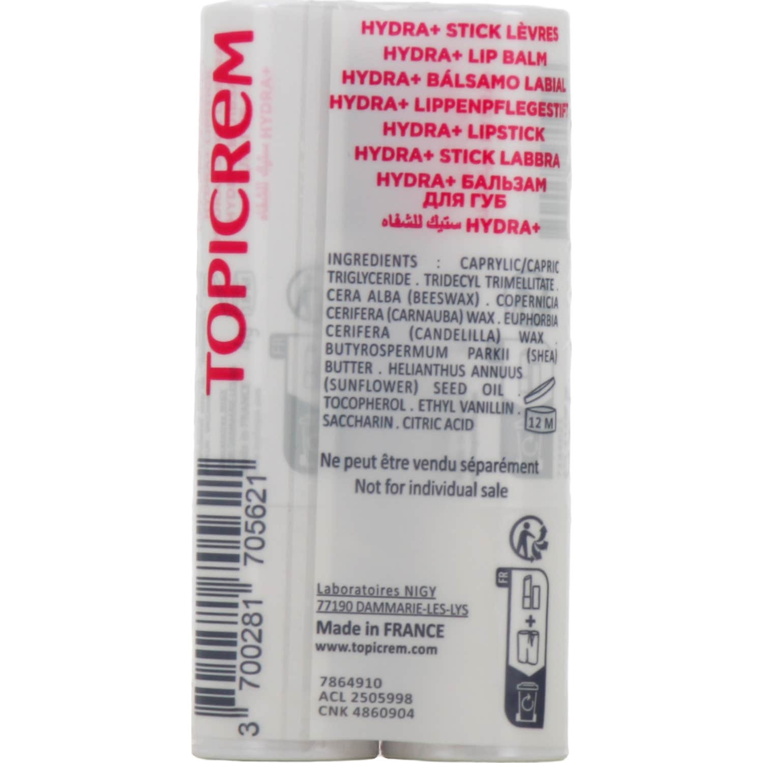 Topicrem Pack Dúo Hydra+ Bálsamo Labial 2x4g