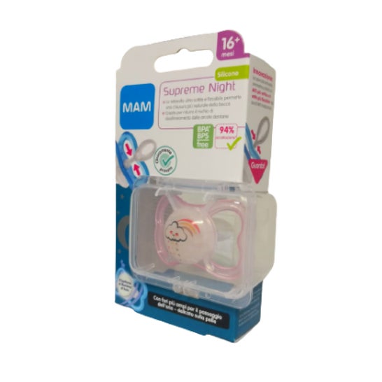 Mam Supreme Night Chupete +16M Silicona Rosa 1ud