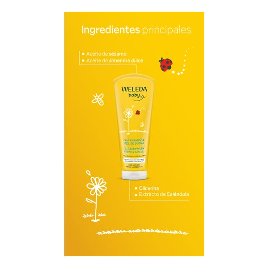 Weleda Baby 2 en 1 Champú y Gel de Ducha de Caléndula 200ml