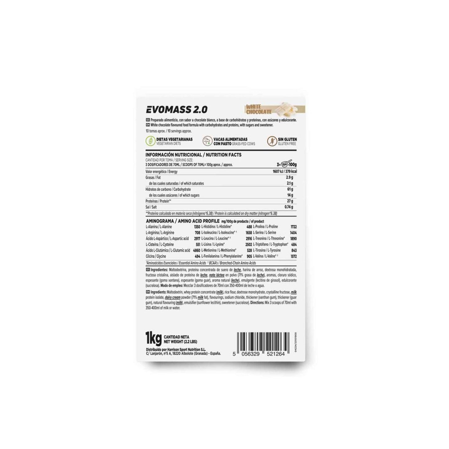 HSN Evomass 2.0 Ganador de Peso Chocolate Blanco 1kg