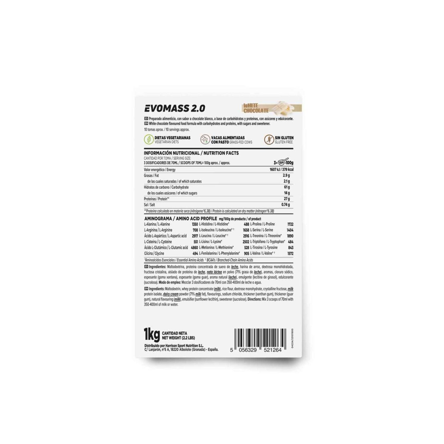 HSN Evomass 2.0 Ganador de Peso Chocolate Blanco 1kg