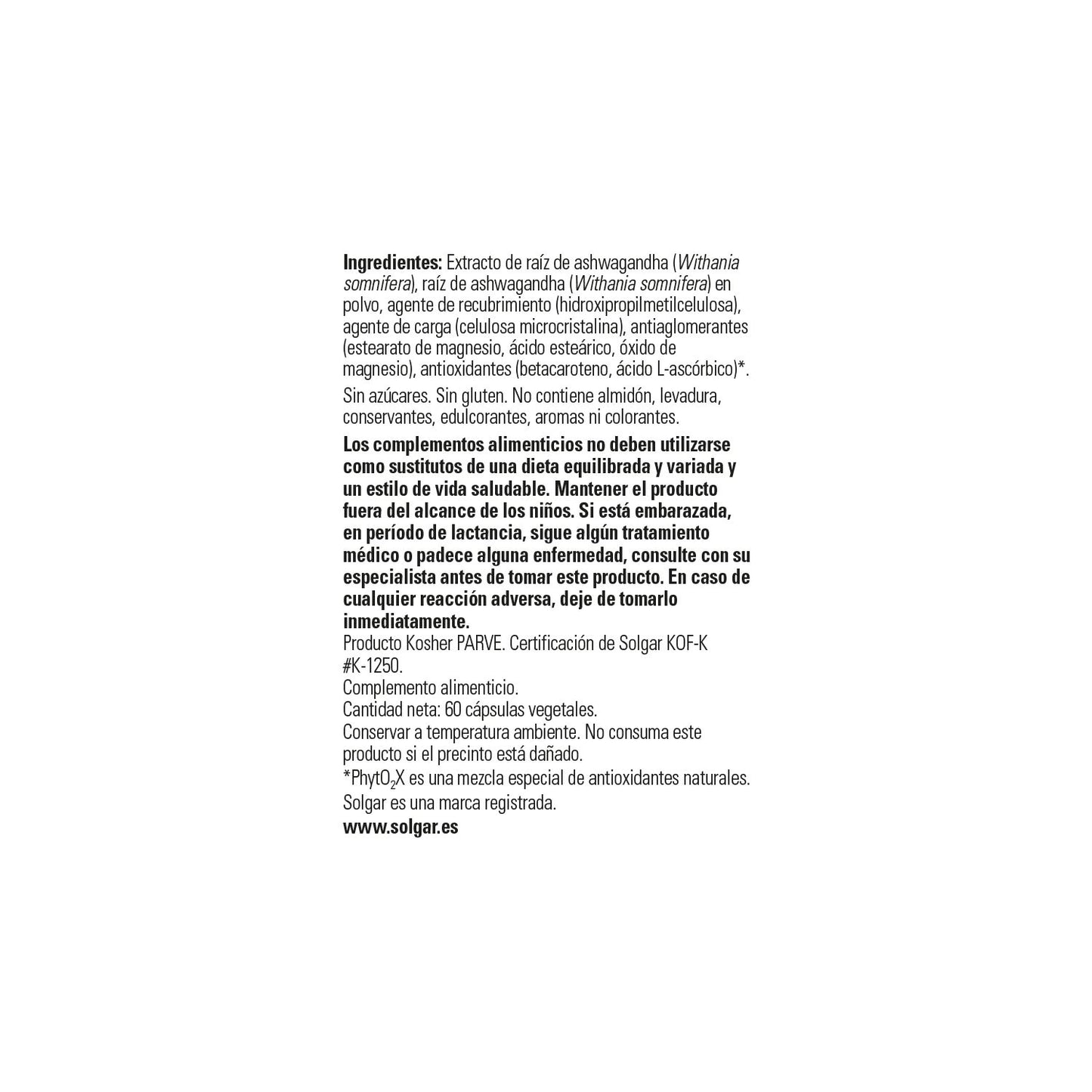 Solgar Ashwagandha Extracto de Raíz 60vcaps