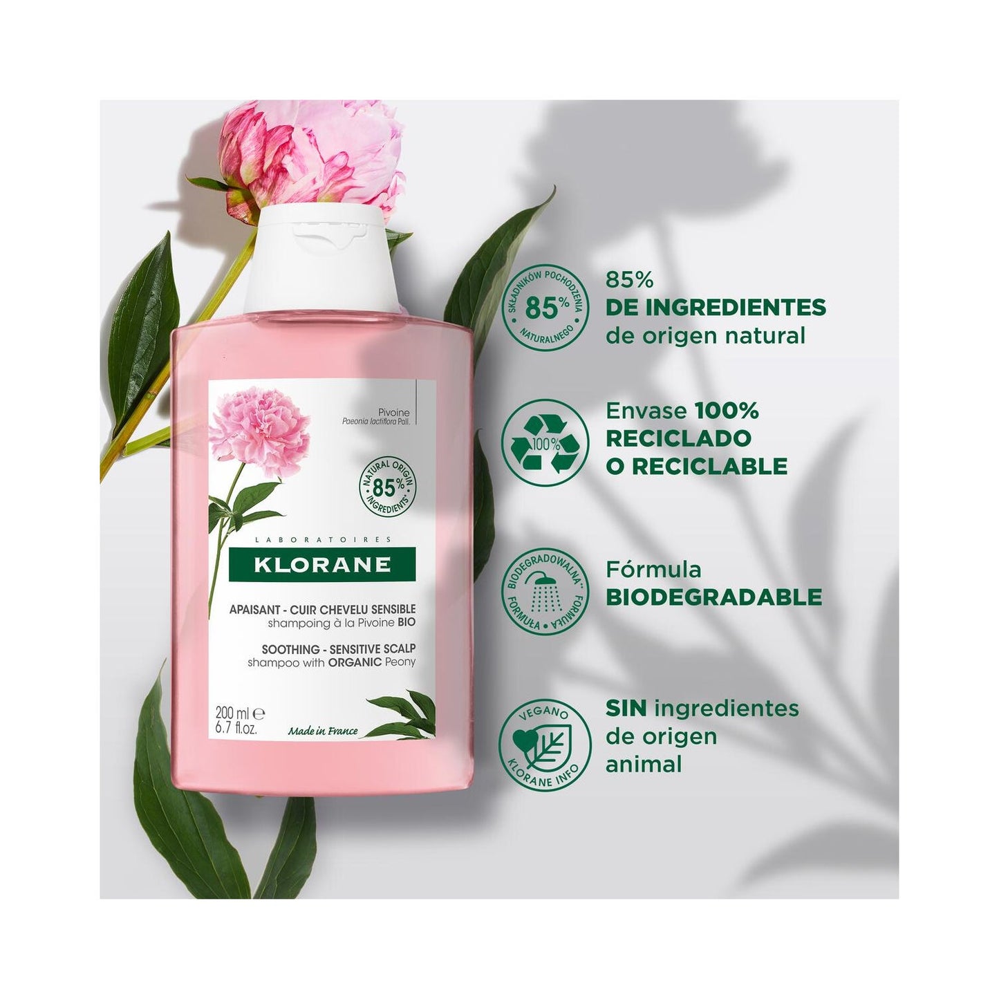 Klorane Champú a la Peonía BIO 200ml