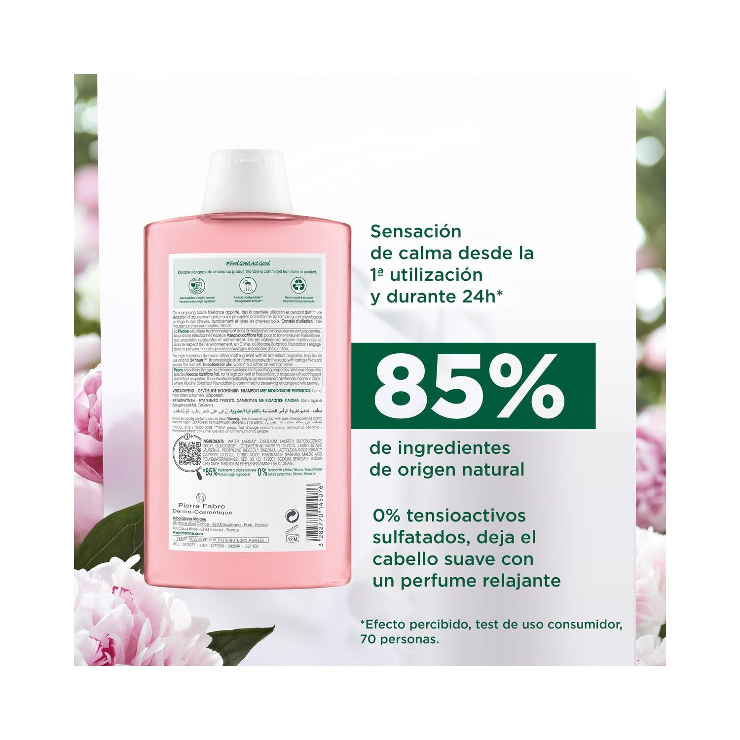Klorane Champú a la Peonía BIO 200ml