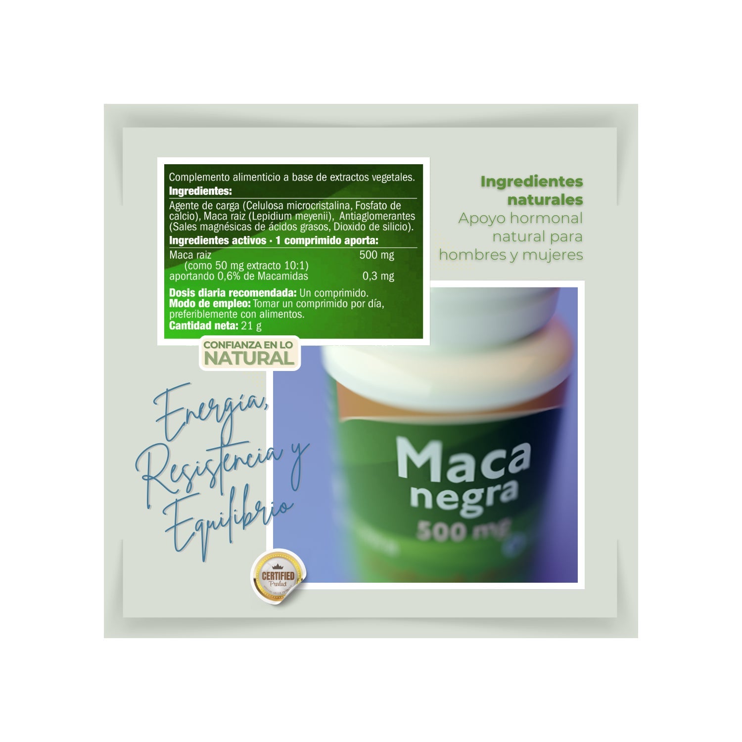 Naturbite Maca Negra 500mg 120comp