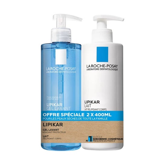 La Roche Posay Lipikar Leche 400 ml + Lipikar Gel Limpiad 400 ml