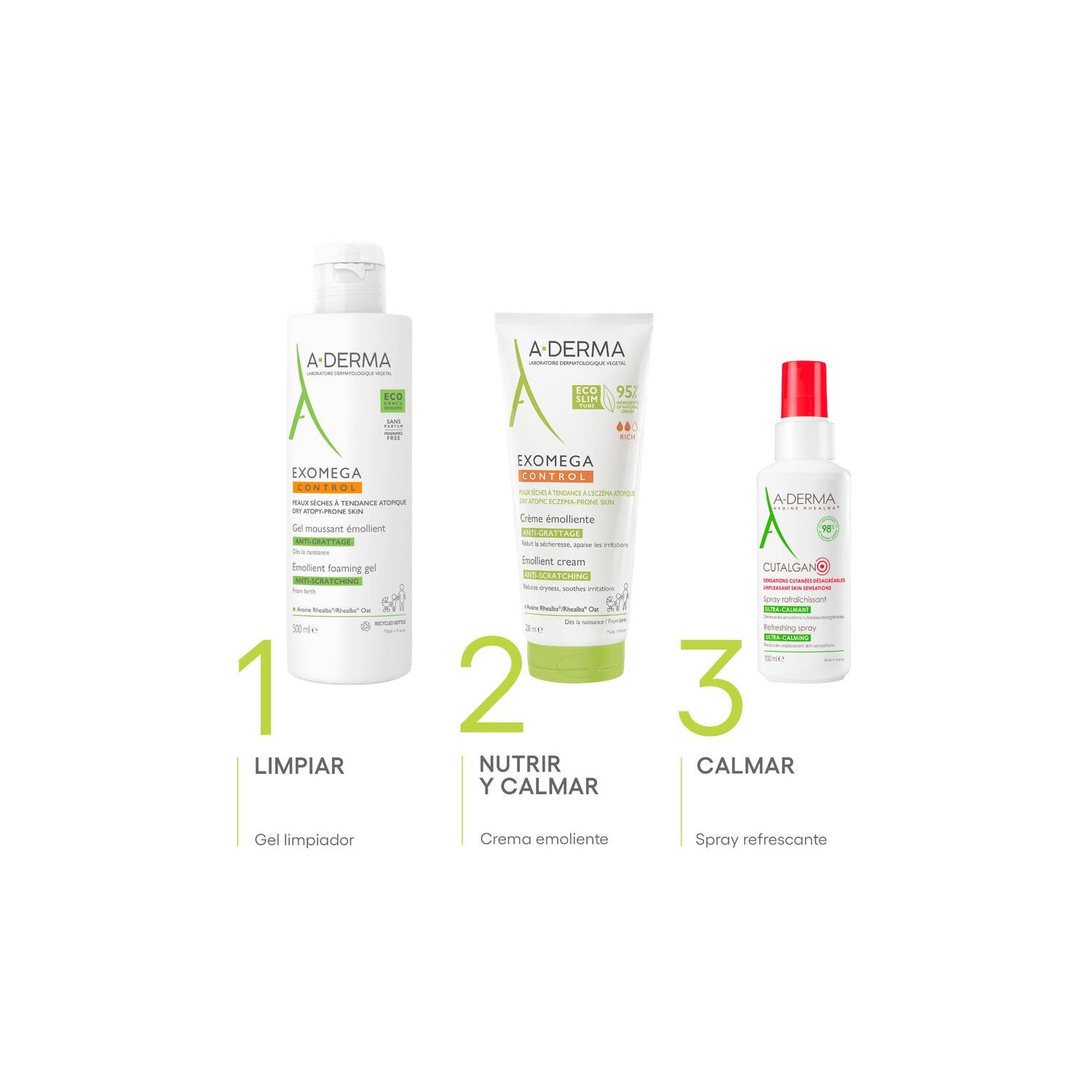 A-Derma Exomega Control Gel Espumoso Emoliente Anti-Rascado 500ml