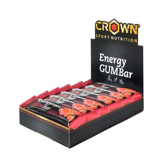 Crown Energy gum Bar Fresa + Cafeína 12 X30 g