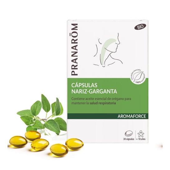 Pranarôm Aromaforce Cápsulas Nariz-Garganta BIO 30caps
