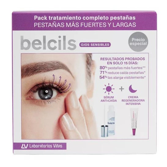 Belcils Pack de Tratamiento Completo para Pestañas de 3ml + Crema Regeneradora de 4ml