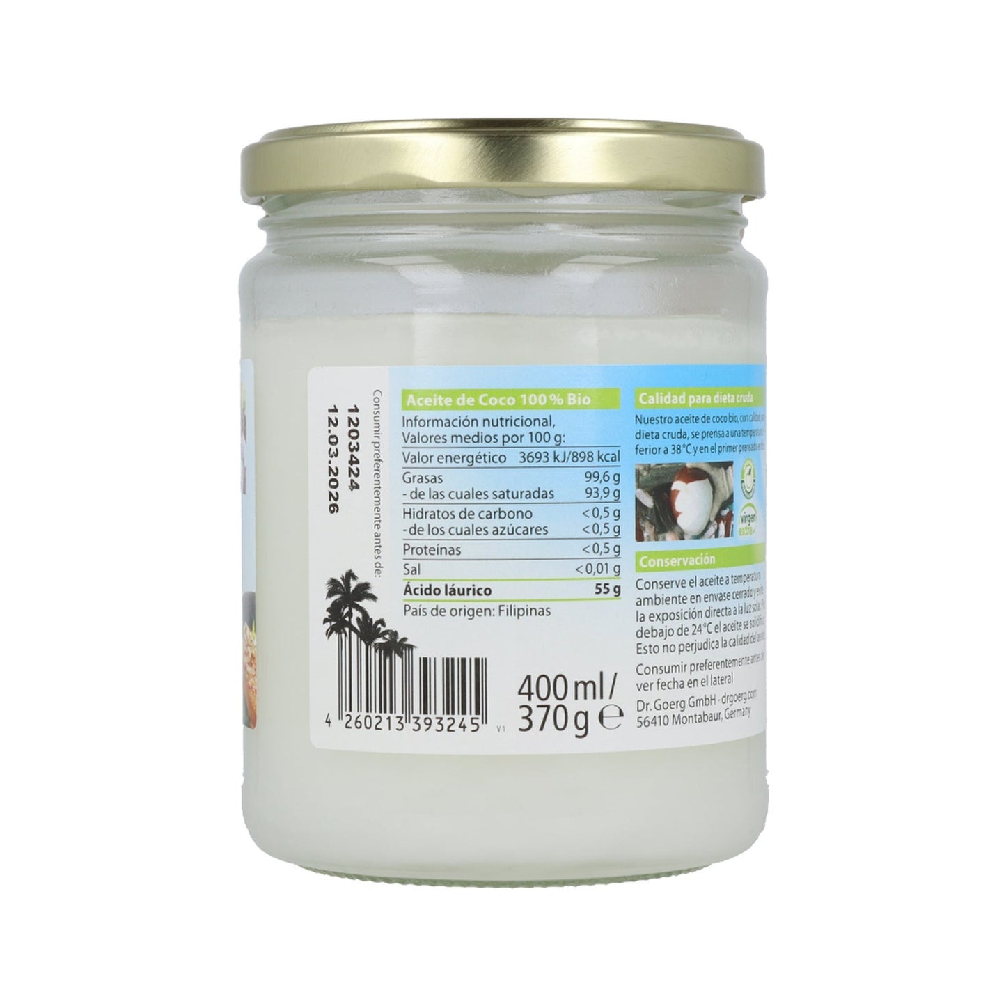 Dr. Goerg Bio Aceite de Coco Premium 400ml
