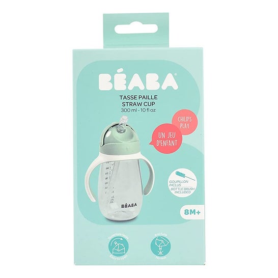 Béaba Taza con Pajita Verde Salvia 300ml