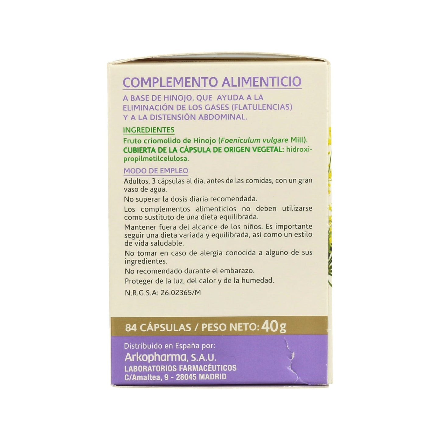 Arkopharma Arkocápsulas Hinojo 84caps