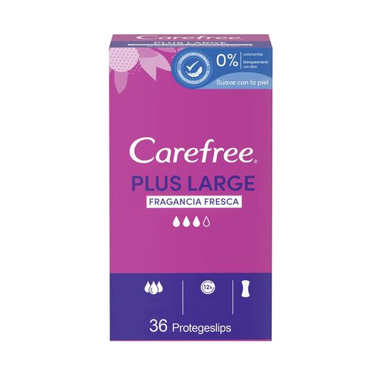 Carefree Plus Large Fragancia Fresca 36uds