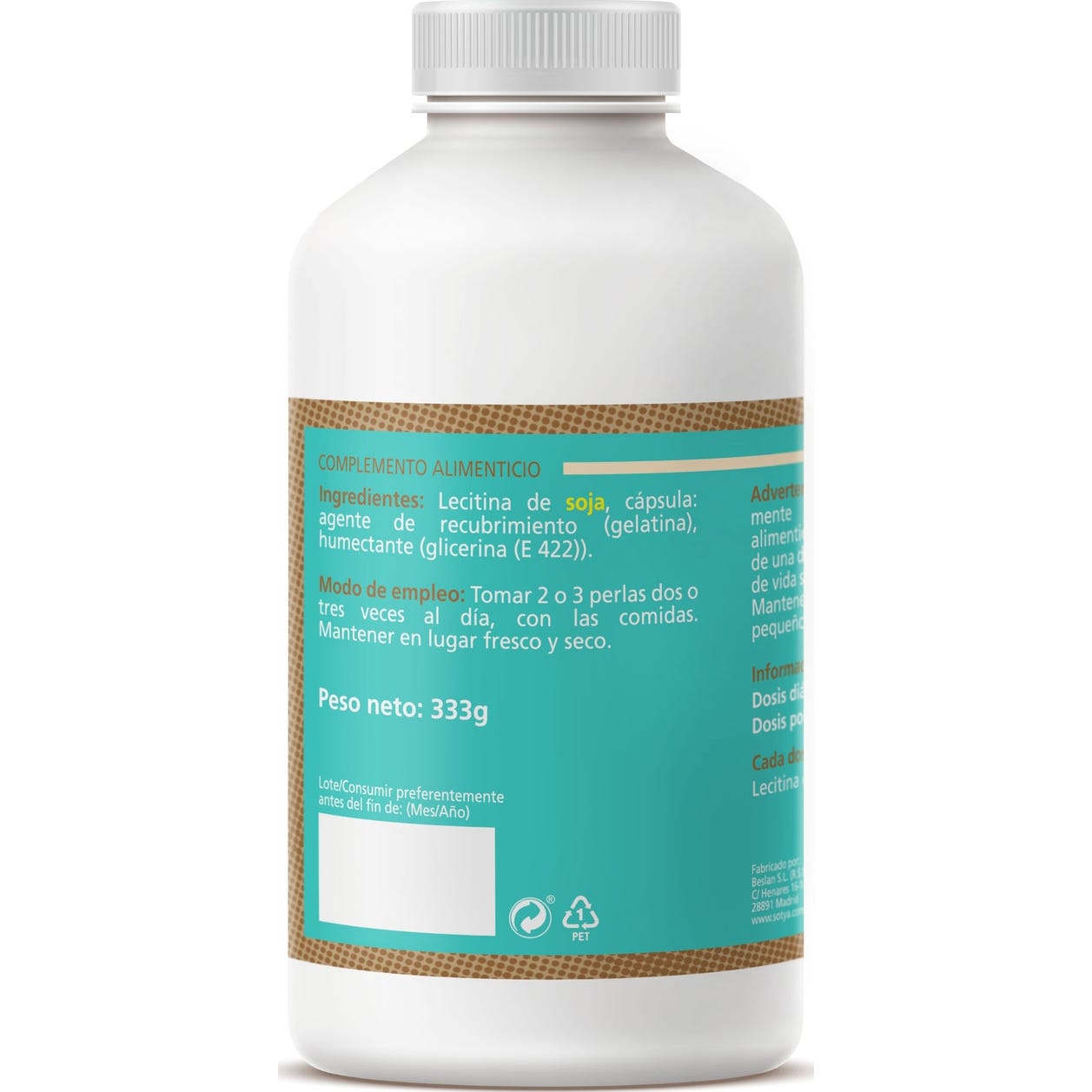Sotya Lecitina de Soja 500mg 450 perlas