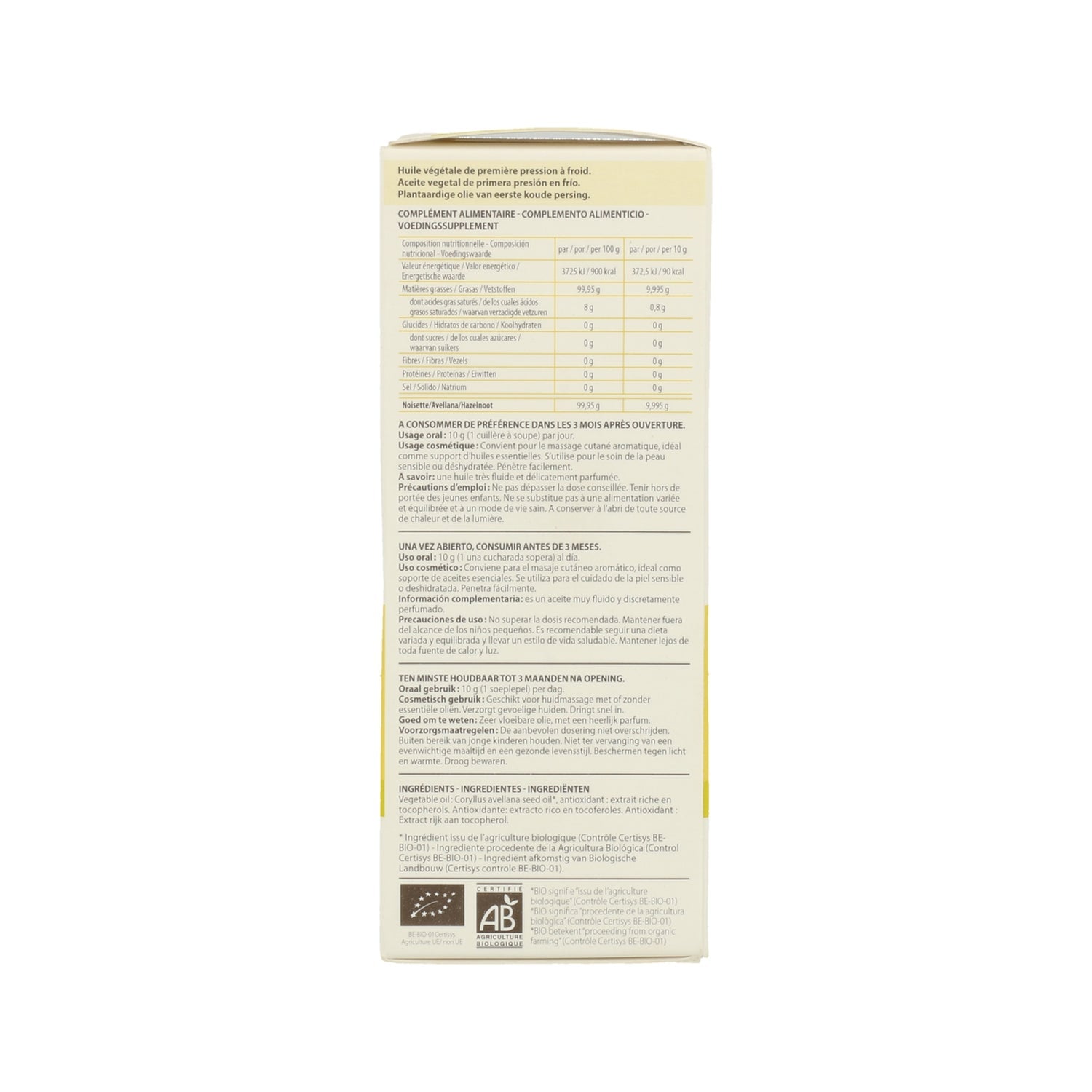 Pranarôm Aceite Vegetal de Avellana BIO 50ml