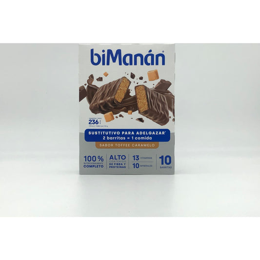 biManán Barritas Sustitutivas Sabor Toffee Caramelo 10uds