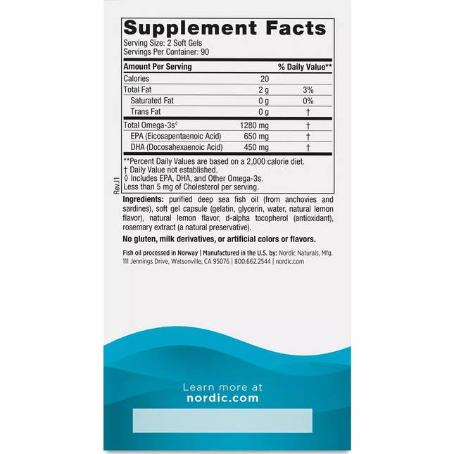 Nordic Naturals Ultimate Omega Limón 1280mg 180caps